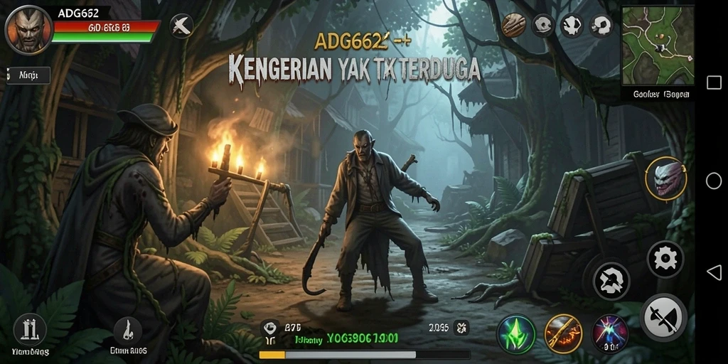 Screenshot gameplay ADG62 menampilkan suasana Horror yang sangat mencekam.