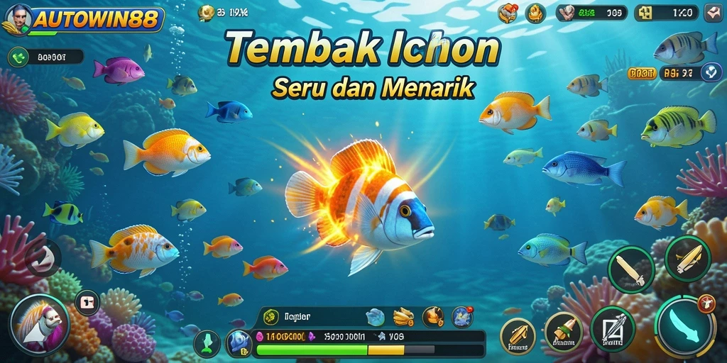 Menampilkan gameplay seru Tembak Ikan di AUTOWIN88.