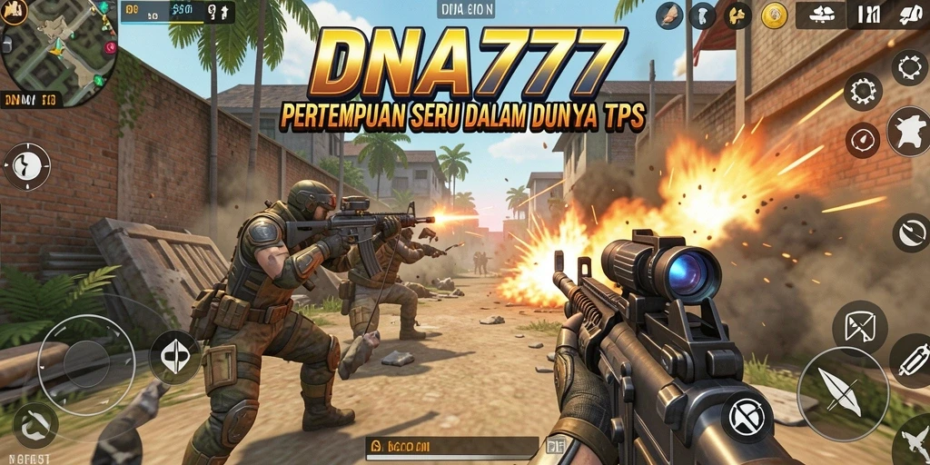 Tampilan gameplay menegangkan dalam pertempuran TPS.