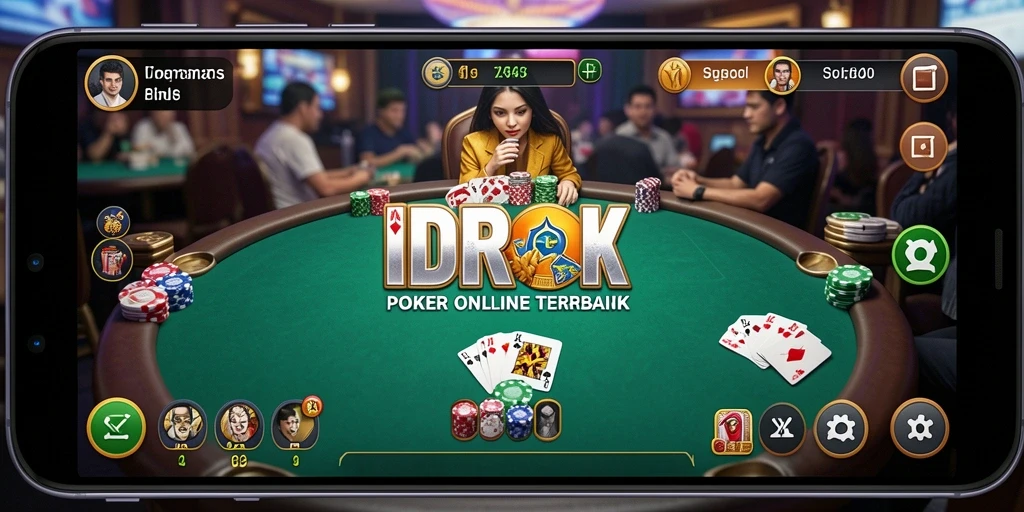 Tangkapan layar gameplay IDROK menampilkan aksi Poker yang seru.