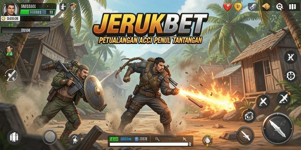 Tampilan aksi mendebarkan dalam gameplay JERUKBET.