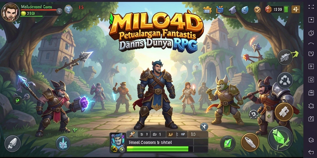 Screenshot utama dari gameplay RPG MILO4D menunjukkan aksi seru di dalam permainan.