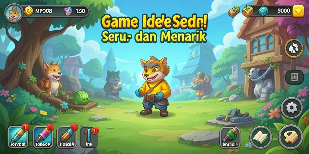 Screenshot utama MPO08 menampilkan gameplay Idle yang menyenangkan.