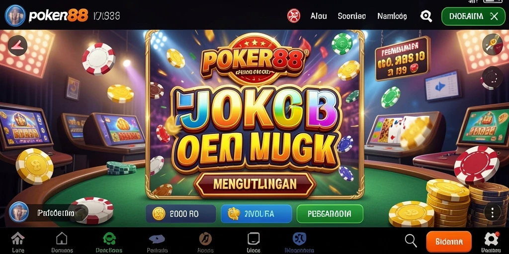 Tampilan gameplay POKER88 yang seru dan menegangkan.