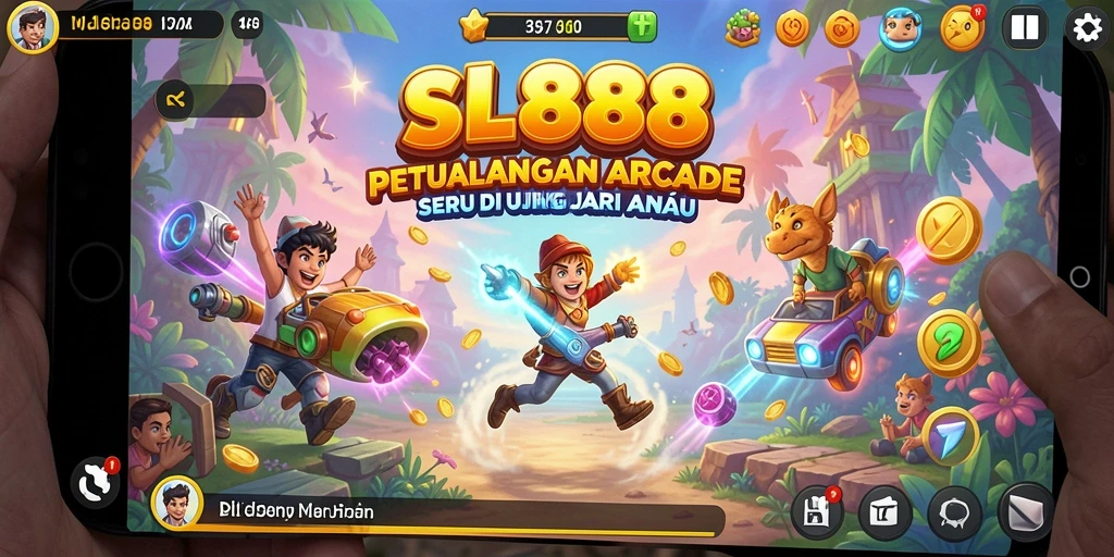 Tangkapan layar utama SL888 memperlihatkan gameplay Arcade yang seru dan penuh aksi.