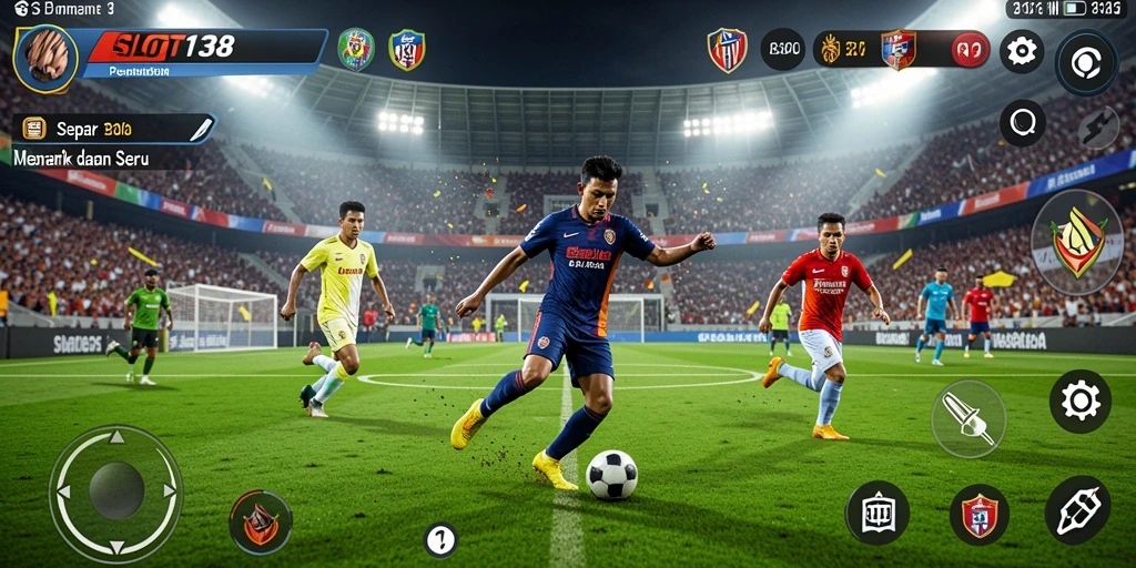 Tampilan gameplay SLOT138 yang memukau dalam aksi sepak bola.
