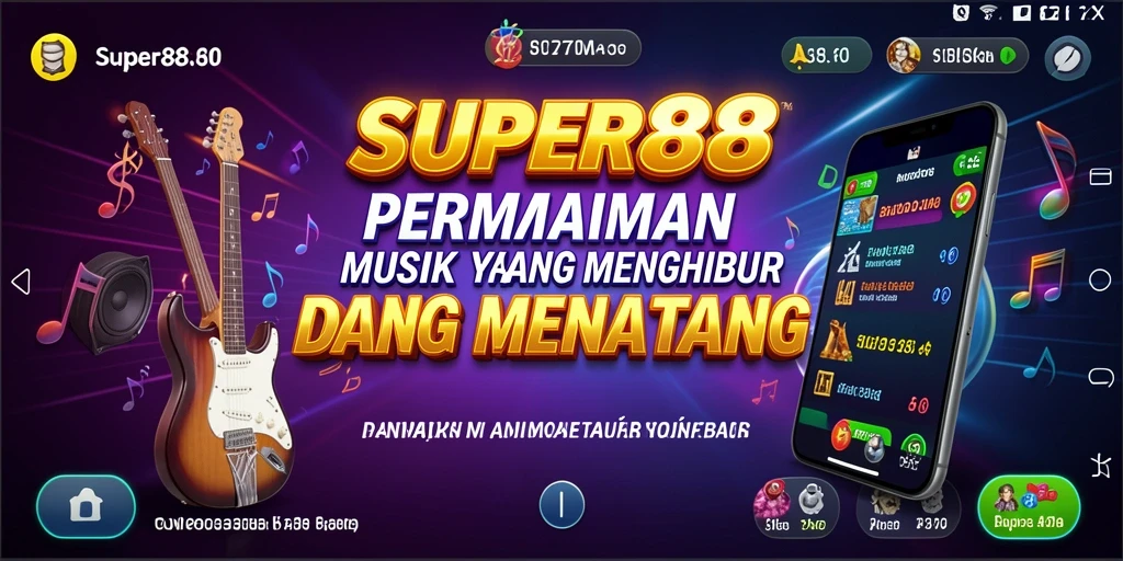 Screenshot utama SUPER88 menampilkan gameplay yang menarik dengan alunan musik.